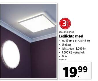 Lidl Ledlichtpaneel aanbieding