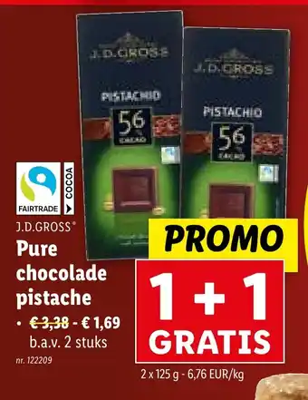 Lidl Pure chocolade pistache 2 stuks aanbieding