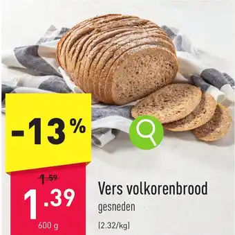 ALDI Vers volkorenbrood 600 g aanbieding
