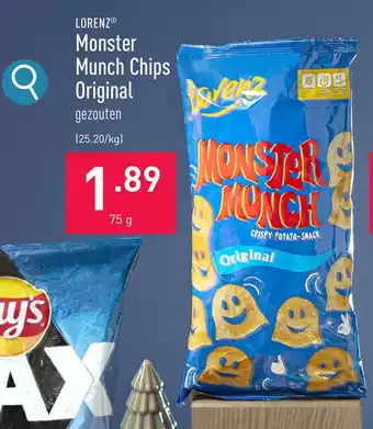 ALDI Monster Munch Chips Original 75 g aanbieding