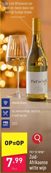 ALDI Zuid-Afrikaanse witte wijn 75 cl aanbieding