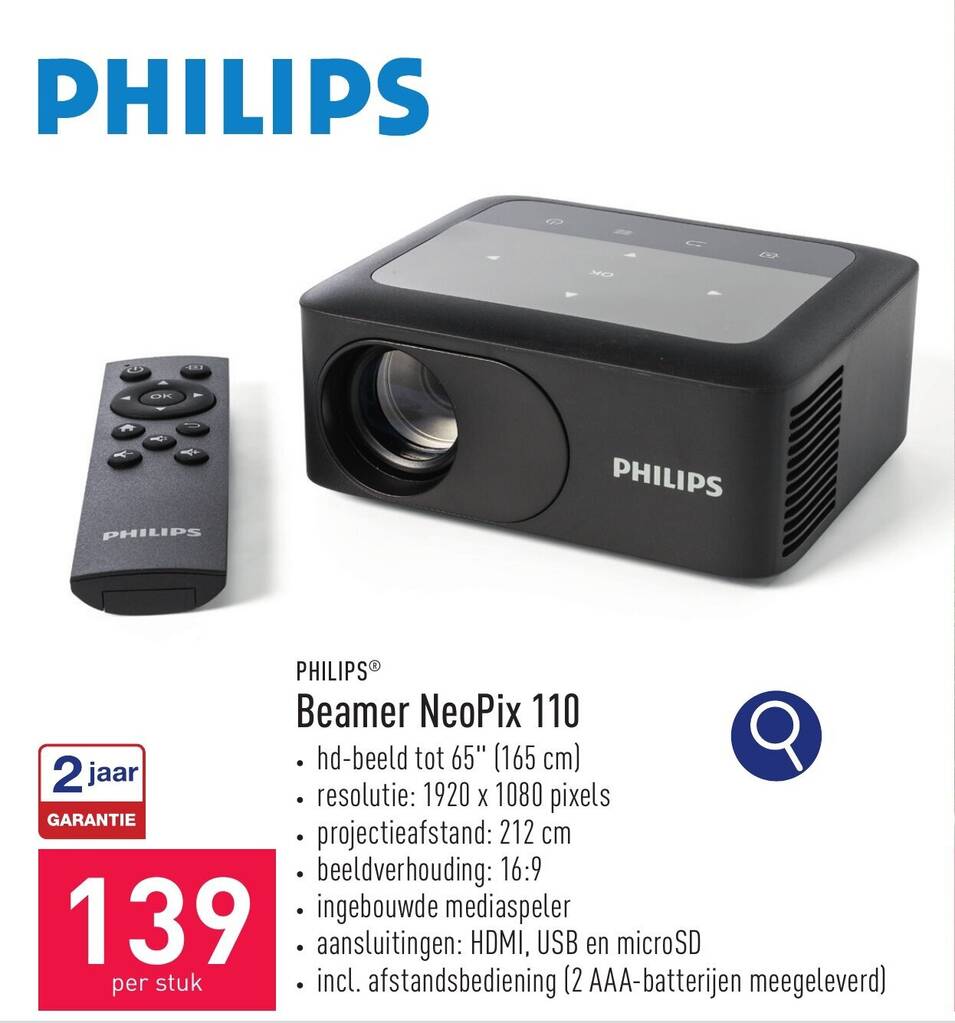 PHILIPS Beamer NeoPix 110 promotie bij ALDI