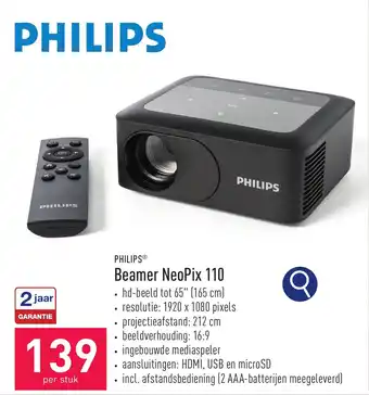 ALDI PHILIPS Beamer NeoPix 110 aanbieding
