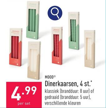 ALDI MOOD Dinerkaarsen, 4 st. aanbieding