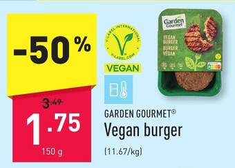 ALDI GARDEN GOURMET Vegan burger 150 g aanbieding