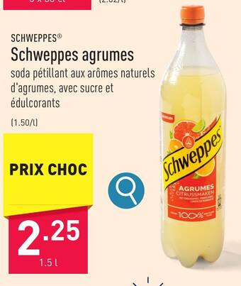 ALDI Schweppes agrumes 1.5 l aanbieding