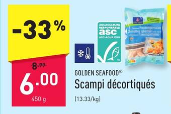 ALDI Scampi décortiqués 450 g aanbieding