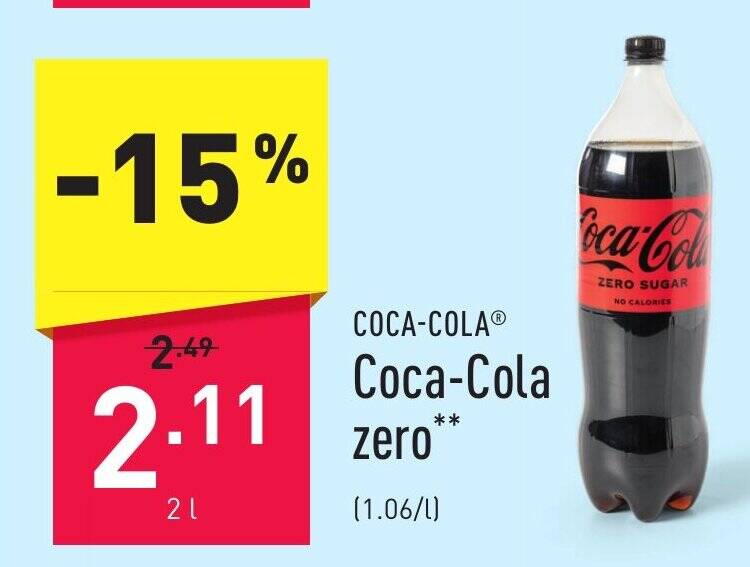 CocaCola zero 2 l promotie bij ALDI