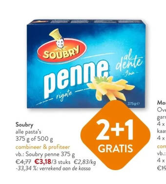 OKay Soubry alle pasta's 375 g of 500 g aanbieding