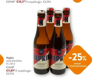 OKay Hapkin sterk blond bier 4 x 33 cl aanbieding