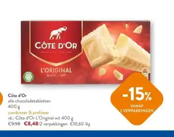 OKay Côte d'or alle chocoladetabletten 400 g aanbieding