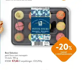 Boni selection petit fours met marsepein 12 stuks 180 g