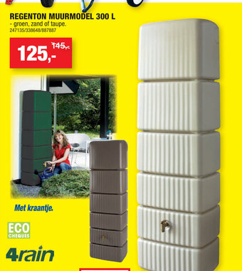 Hubo Regenton Muurmodel 300 L aanbieding