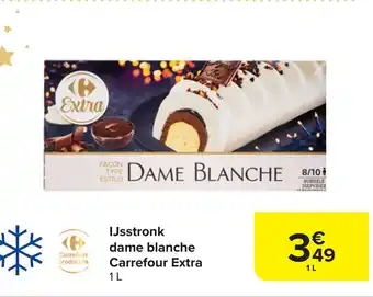 Carrefour IJsstronk dame blanche Carrefour Extra 1 L aanbieding