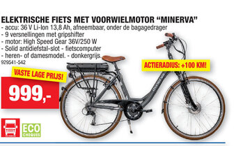 Hubo Elektrische fiets met Voorwielmotor Minerva aanbieding