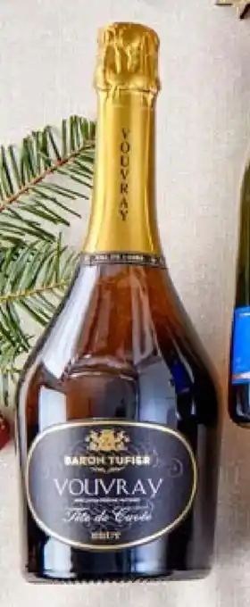 Colruyt Vouvray A.O.P. 'Tête de Cuvée' brut Baron Tufier 75 cl aanbieding