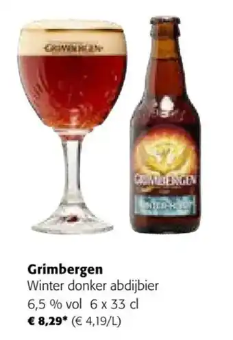 Colruyt Grimbergen Winter donker abdijbier 6,5 % vol 6 x 33 cl aanbieding
