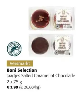 Colruyt Boni Selection taartjes Salted Caramel of Chocolade 2 x 75 g aanbieding