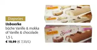 Colruyt IJsboerke bûche Vanille & mokka of Vanille & chocolade 1,5 L aanbieding