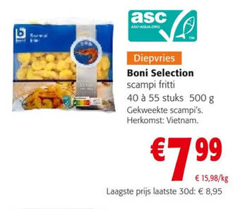 Colruyt Boni Selection scampi fritti 500g aanbieding