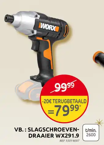 Brico SLAGSCHROEVENDRAAIER WX291.9 aanbieding