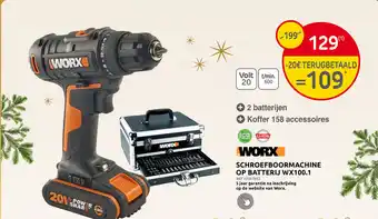 Brico SCHROEFBOORMACHINE OP BATTERIJ WX100.1 aanbieding