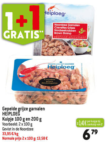 Louis Delhaize Heiploeg Gepelde grijze garnalen aanbieding