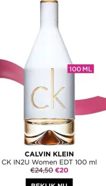 ICI PARIS XL CALVIN KLEIN CK IN2U Women EDT 100 ml aanbieding