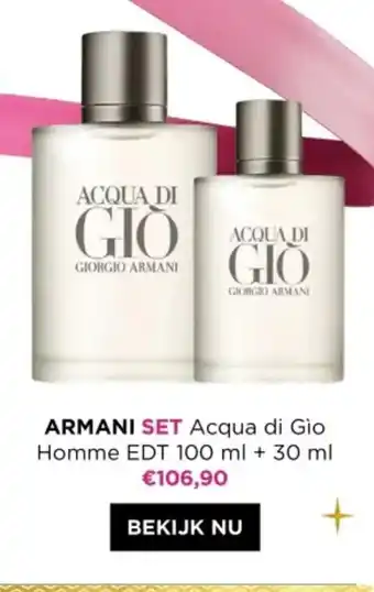 ICI PARIS XL ARMANI SET Acqua di Gio Homme EDT 100 ml + 30 ml aanbieding