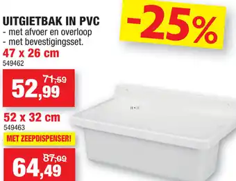 Hubo Utgietbak In Pvc aanbieding