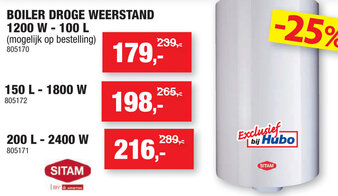 Hubo Boiler Droge Weerstand aanbieding