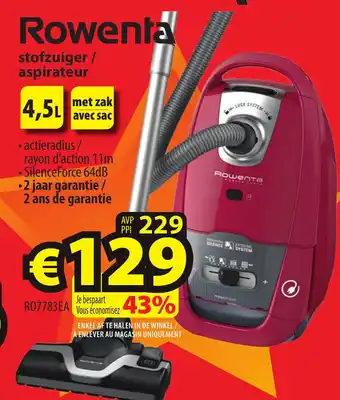 ElectroStock Rowenta stofzuiger / aspirateur R07783EA aanbieding