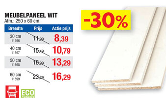 Hubo Meubelpaneel wit aanbieding