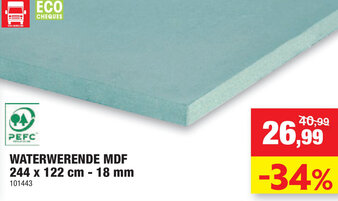 Hubo Waterwerende Mdf aanbieding