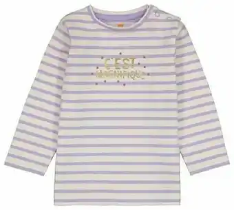HEMA Baby T-shirt Strepen Gebroken Wit (gebroken wit)
