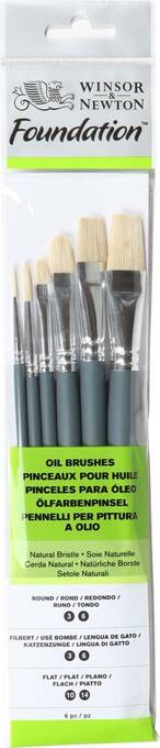 Bol.com Winsor & newton foundation olieverf korte penselen set 6 delig aanbieding