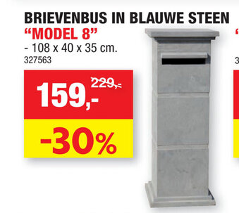 Hubo Brievenbus in blauwe steen aanbieding