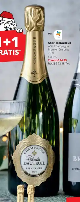 Spar Colruyt Charles Dauteuil AOP Champagne Premier Cru brut 75 cl aanbieding
