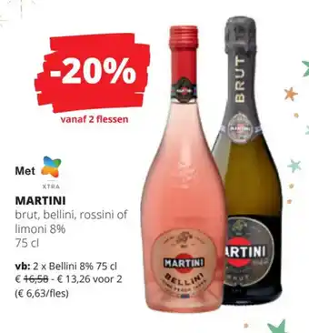 MARTINI brut, bellini, rossini of limoni 8% 75 cl