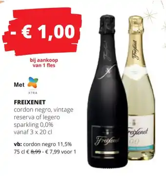 FREIXENET cordon negro, vintage reserva of legero sparkling 0,0% vanaf 3 x 20 cl