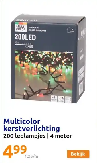 Multicolor kerstverlichting 200 ledlampjes | 4 meter