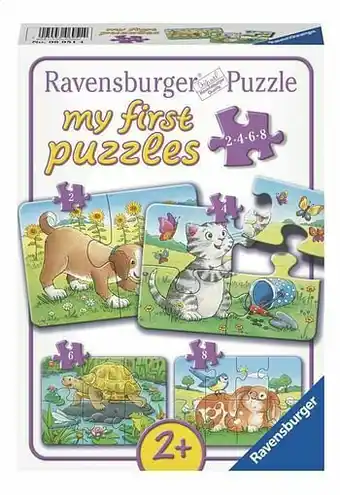 Dreamland Ravensburger puzzel 4-in-1 My First Puzzles Schattige Huisdieren aanbieding