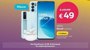 Proximus Oppo reno6 128gb 5g aanbieding
