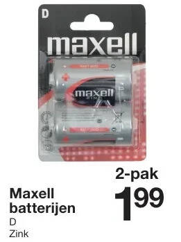 Zeeman Maxell batterijen aanbieding