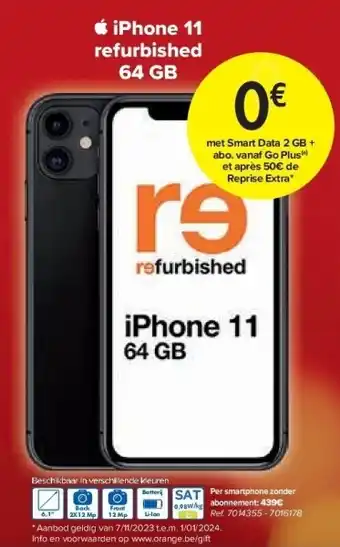 Carrefour Iphone 11 refurbished 64 gb aanbieding