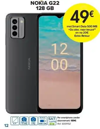 Carrefour Nokia g22 128 gb aanbieding