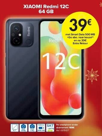 Carrefour Xiaomi redmi 12c 64 gb aanbieding
