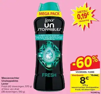 Carrefour Wasverzachter unstoppables lenor aanbieding