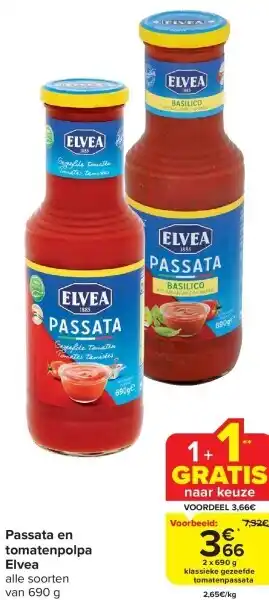 Carrefour Passata en tomatenpolpa elvea aanbieding
