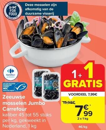 Carrefour Zeeuwse mosselen jumbo carrefour aanbieding